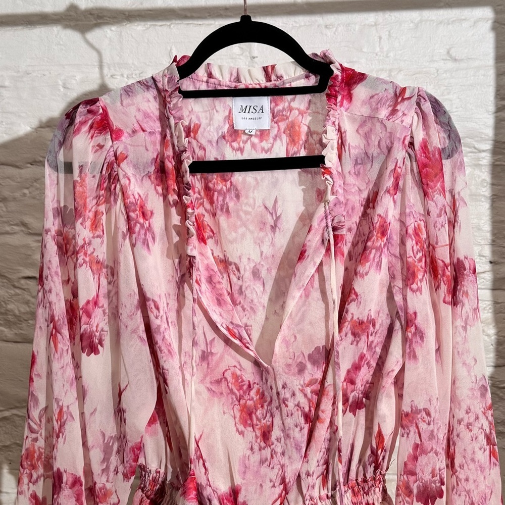 Misa Los Angeles Lorena Dress in Abstract Rose Flora - Picture 6 of 12